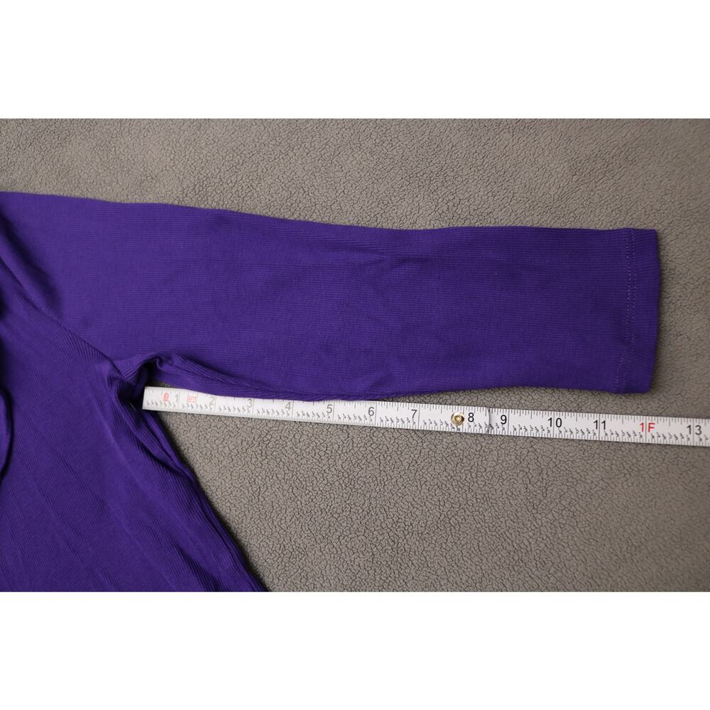 LAUREN RALPH LAUREN Shirt Womens XL Purple Long Sleeve Ruffle Collar Texture - Picture 7 of 12